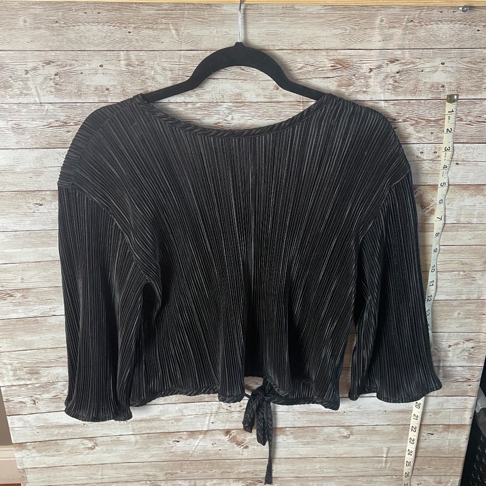 Black open back blouse